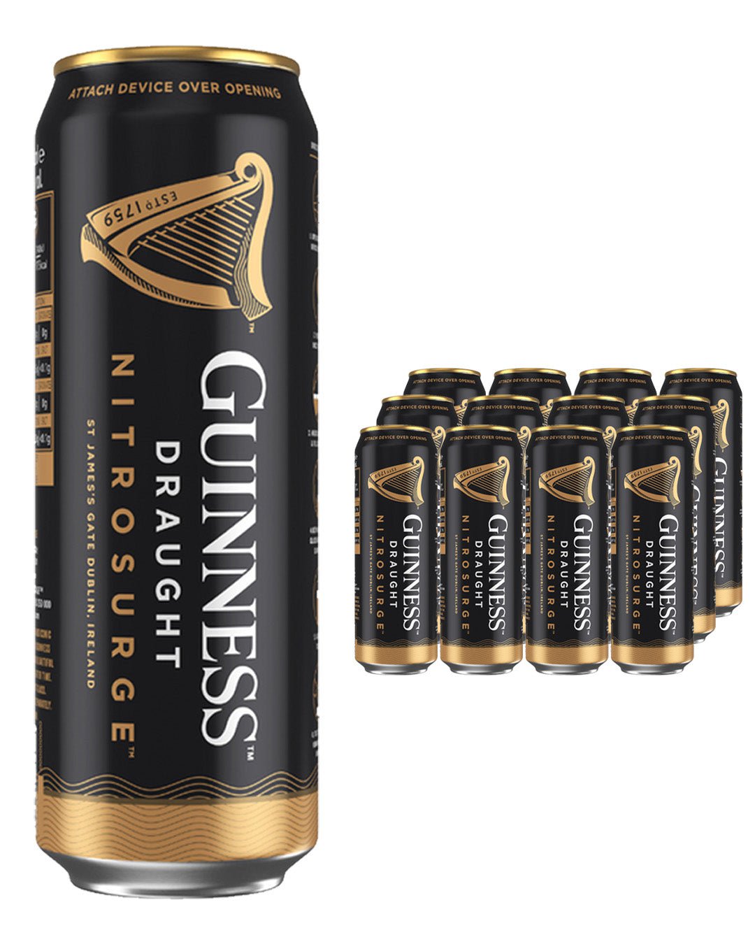 Guinness Draught Nitrosurge Can Multipack, 12 x 558 ml Beer