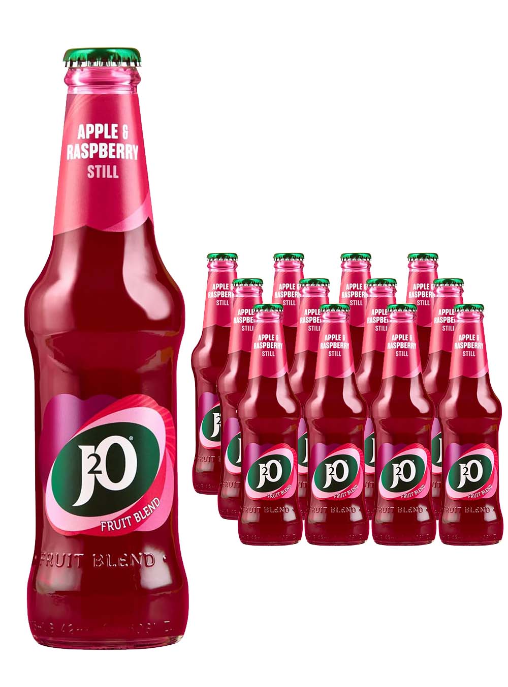 J2O Apple & Raspberry Glass Bottle Multipack, 12 x 275 ml Soft Drinks & Mixers 50412143