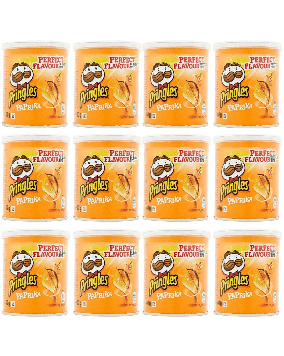 Pringles Paprika Crisps Tub Multipack, 12 x 40 g Snacks