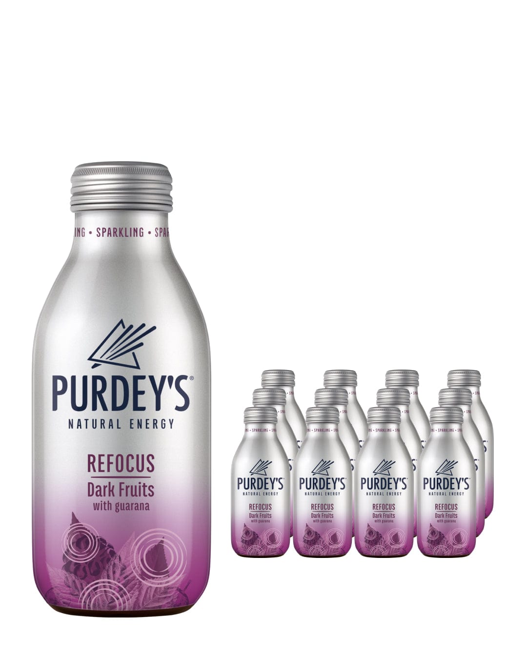 Purdey's Natural Energy Refocus Dark Fruits Drink Multipack, 12 x 330 ml Soft Drinks & Mixers