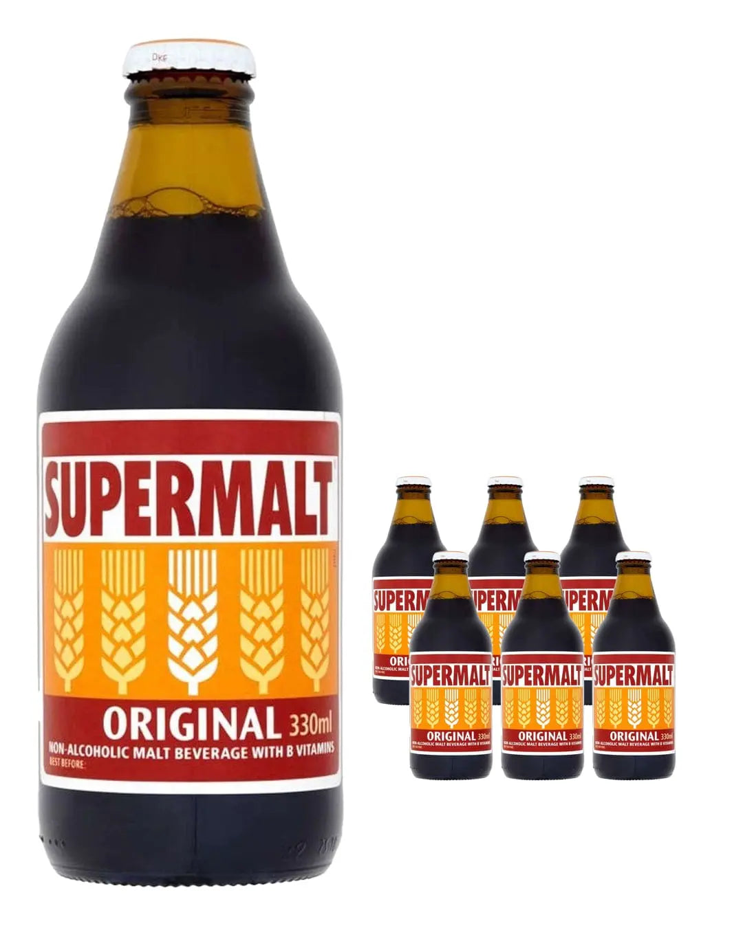Supermalt Original Malt Beverage, 6 x 330 ml Soft Drinks & Mixers