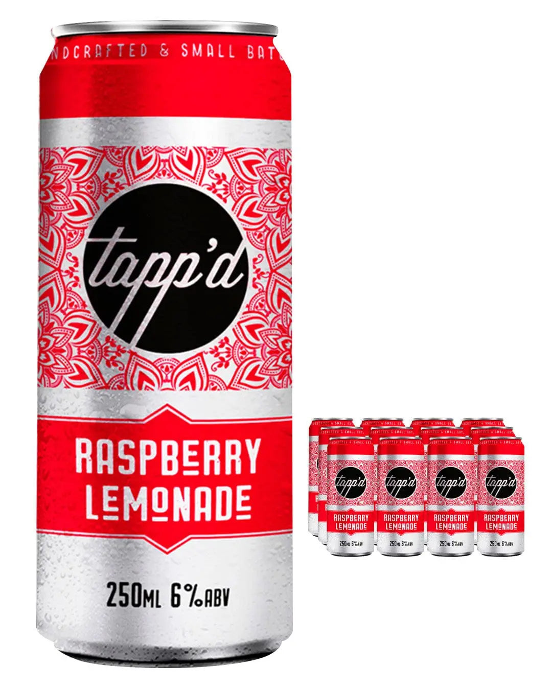 Tapp'd Raspberry Lemonade Premixed Cans Multipack, 12 x 250 ml Ready Made Cocktails