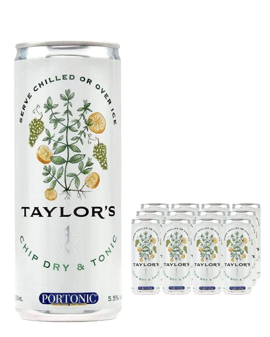 Taylor's Chip Dry & Tonic Can Multipack, 12 x 250 ml Fortified & Other Wines